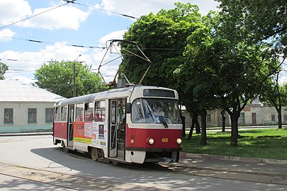 Модернизированный вагон Tatra Т3-ВПСт в Харькове