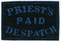 1851: «Priest’s Despatch, Paid», 2 цента (Sc #121L5), фальсификат A