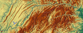 Топографическая карта Трёх ущелий