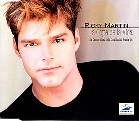 Обложка сингла Рики Мартина «The Cup of Life» (1998)