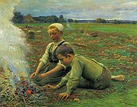 Сбор урожая картофеля, 1898