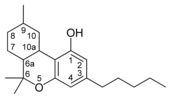 Chemical structure of a CBN-type cannabinoid.