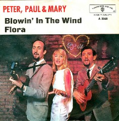 Обложка сингла Peter, Paul and Mary «Blowin' in the Wind» (1963)