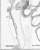 Теллин-Ахк план военной зарисовки из дневника барона Л. П. Николаи, 1857 год.