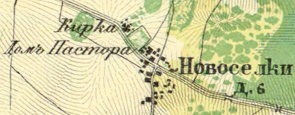 Кирха прихода Каприо на карте 1860 года