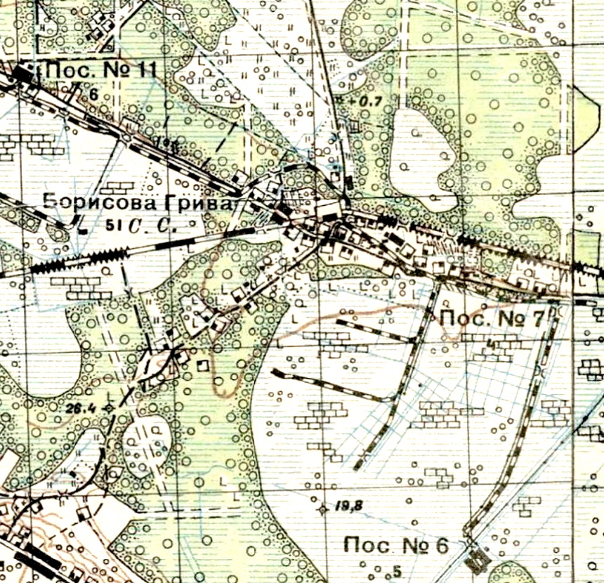 Деревня Борисова Грива на карте 1931 года
