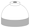 Illustration of cylinder shoulder painted white for medical oxygen