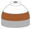 Illustration of cylinder shoulder painted in brown (lower and white (upper) bands