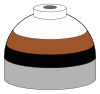 Illustration of cylinder shoulder painted in brown, black and white bands for a mixture of helium, nitrogen and oxygen