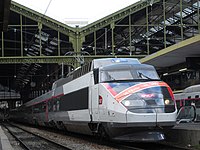 Электропоезда TGV PSE на перроне Лионского вокзала (2021 год)