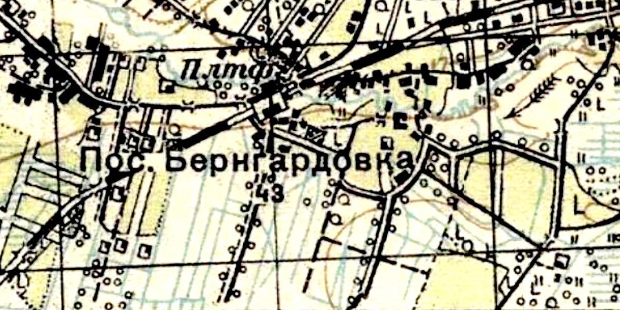 Посёлок Бернгардовка на карте 1931 года