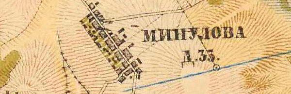 План деревни Минулово. 1885 год