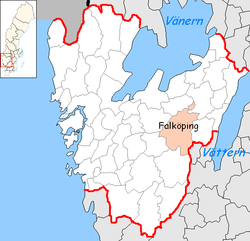 Фальчёпингская коммуна на карте