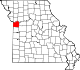 A state map highlighting Jackson County in the northwestern part of the state.