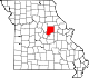 A state map highlighting Callaway County in the middle part of the state.