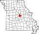 A state map highlighting Cole County in the middle part of the state.