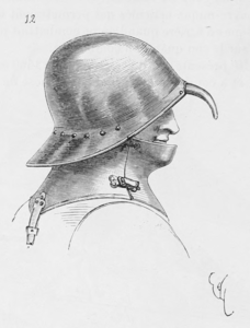 Пехотный саллет с бувигером. Иллюстрация из книги Иммануила Виолле-Ле-Дюка.