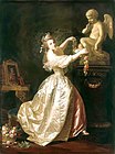 Девушка, украшающая статую Амура гирляндами цветов. Лувр.
