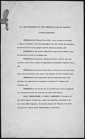 Прокламация о почётном гражданстве Черчилля