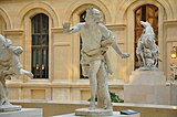 Аполлон. Фигура скульптурной группы «Дафна, преследуемая Аполлоном» (совместно с Г. Кусту Старшим). 1714. Мрамор. Лувр, Париж
