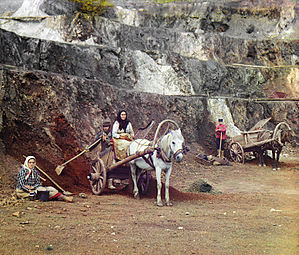 Добыча руды на Бакальском руднике (С. М. Прокудин-Горский, 1910)