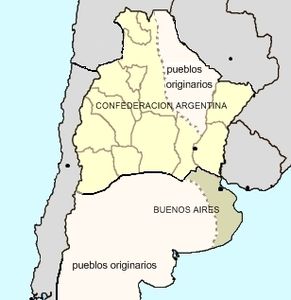 Государство Буэнос-Айрес и Аргентинская конфедерация в 1858 году.