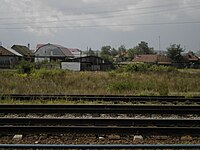 Станция Вертуновская. Вид с перрона на село Сосновка. 2012 год