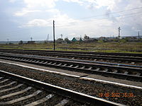 Станция Вертуновская. Железнодорожные пути. 2012 год