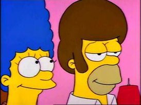 Гомер с копной волос на голове после Демоксинила