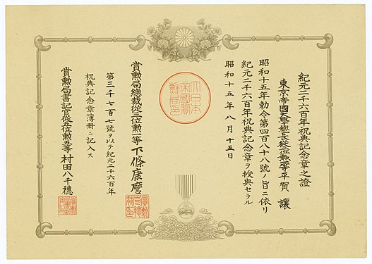 Наградной сертификат медали