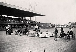 Электромобиль Бейкера «Торпедо Кид» №999. Гленвиллская гоночная трасса (Кливленд), 1903 г