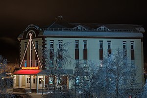 Здание Ненецкого краеведческого музея ночью