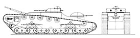 Боковая и фронтальная проекции танка Сиркена, 1933 год.