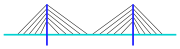 Вантовый мост, конструкция в стиле "Веер"