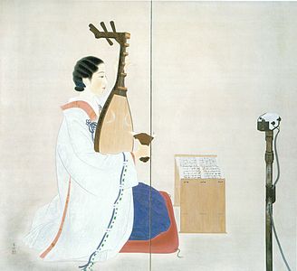 Картина Сибаты Суйхи с изображением тикудзэн-бивы