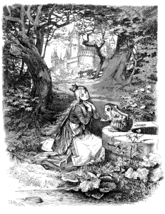 Лягушонок и королевна, уронившая золотой шар, иллюстрация Грот-Иоганна (1841-1892)