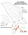 Распределение болгар в Молдавии в соответствии с переписью 2004 года