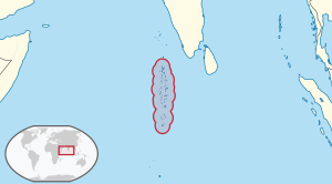 Мальдивы на карте региона