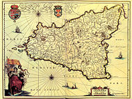Карта Сицилии Виллема Янсзона Блау (1571-1638)