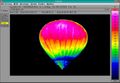 Тепловое изображение, показывающее изменение температуры в монгольфьере.