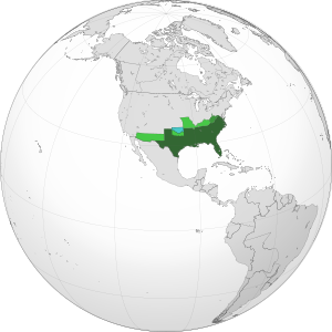 * Конфедеративные штаты в 1862 году * Территориальные претензии Конфедерации * Вышедшая Западная Виргиния * Спорная часть Индейской территории