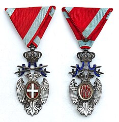 Ордена. Знак ордена Белого орла V степени с мечами. Королевство Сербия, Королевство Югославия.