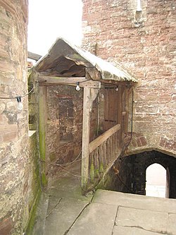 Photograph of walkway in Berkeley Castle