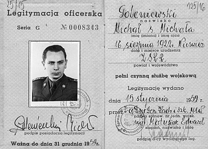 Удостоверение от 1-го управления МВД ПНР, 1959 год