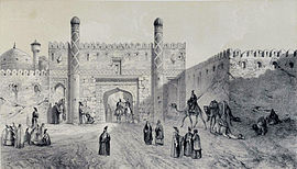«Ворота города» на рисунке Эжена Фландена, 1840 г.