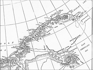 Фрагмент карты северной части Гренландии 1903 года — первой официальной географической карты с изображением пролива Пири