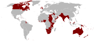 Британская империя на карте мира по состоянию на 1921 год