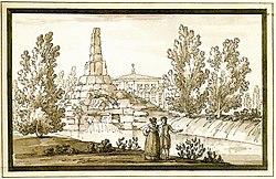 Туфовый каскад и Турецкий киоск. Рисунок Дж. Кваренги, конец XVIII века