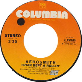 Обложка сингла Aerosmith «Train Kept A-Rollin’» (1974)