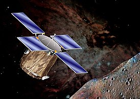 «NEAR Shoemaker» на орбите астероида Эрос (рисунок художника)